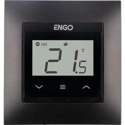 ENGO Controls E55-B - Διαδικτυακός εντοιχιζόμενος ρυθμιστής θερμοκρασίας για πλαίσιο 55x55, Wi‑Fi, 230V (Μαύρο)