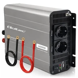 Qoltec Μετατροπέας Τάσης MS Wave | 12V σε 230V | 2000W/4000W | USB | Συμβατός με LiFePO4 GEL AGM