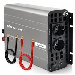 Qoltec Μετατροπέας τάσης MS Wave | 12V σε 230V | 1500/3000W | USB | Συμβατός με LiFePO4, GEL, AGM