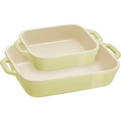 STAUB COOKING Σετ 2 ορθογωνίων πιατελών/φόρμων ψησίματος, ανοιχτό πράσινο