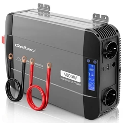 Qoltec Μετατροπέας Τάσης Pure Sine Wave | 12V σε 230V | 2000/4000W | LCD | USB | USB-C | Συμβατός με LiFePO4, GEL, AGM