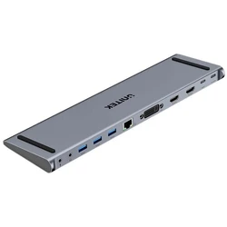 Unitek Σταθμός σύνδεσης USB-C με DisplayLink 4K | 4K@30Hz | 5Gbps | PD 100W (μοντέλο uHUB11+)