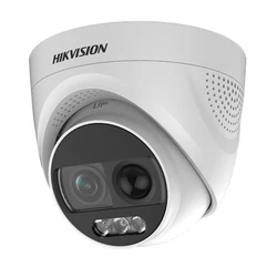 Hikvision DS-2CE72DFT-PIRXOF 2 MP ColorVu PIR Siren Turbo HD Turret Camera (1920×1080, Full-time Color)