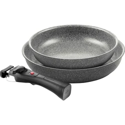BALLARINI TORRE Set of 2 frying pans (24 + 28 cm) + saucepan 16 cm with removable handle