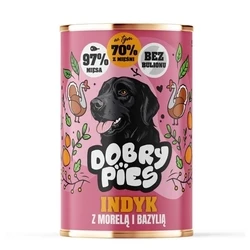 DOBRY PIES Γαλοπούλα με βερίκοκο και βασιλικό - υγρή τροφή για σκύλους, 400 g (Syta Micha)