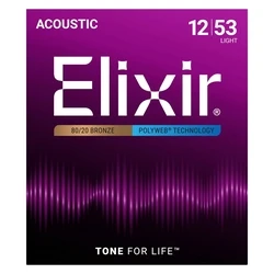 Elixir 11050 Light (12-53) PW - χορδές ακουστικής κιθάρας (6 τεμ.)