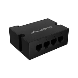 LANBERG DIN-FE4-AT-30W PoE επεκτατής DIN‑Rail 1x IN 3x OUT 100Mbps 30W