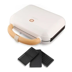 Lauben 3-σε-1 Τοστιέρα 900W — Σάντουιτς / Βάφλα / Grill, Λευκό (LBNSM900WW)