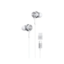 Maxell XC1 ενσύρματα in-ear ακουστικά USB‑C με προσαρμογέα USB‑A - Λευκό