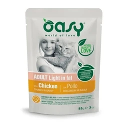 OASY Κομμάτια σε σάλτσα Light in Fat Κοτόπουλο - Υγρή Τροφή για Γάτες - 85 g