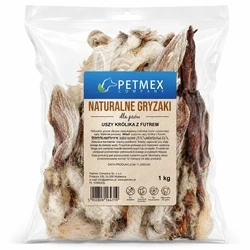 PETMEX Αυτιά κουνελιού με γούνα - Λιχουδιά για σκύλους 1kg
