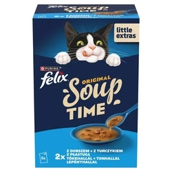 PURINA Felix Original Soup Time Box Fish - Υγρή τροφή για γάτες 6x48g