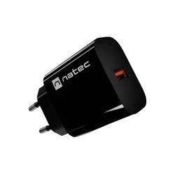 Φορτιστής Τοίχου Natec Ribera 1x USB-A 18W Μαύρος