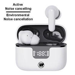 Bluetooth Handsfree Lamtech BT5.3 ANC & 4MIC ENC with LED Charging CASE White