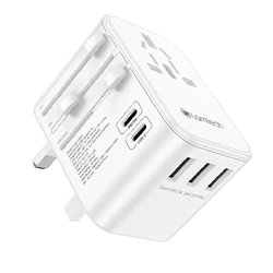 Αντάπτορας Πρίζας Lamtech Universal Travel with 3xUSB + 2xTYPE-C OUTPUTS 35W
