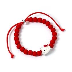 Fashion Jewelry The Carat Shop Ltd Hello Kitty Red Bead Bracelet with Hello Kitty Charm