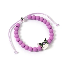 Bracelet The Carat Shop Hello Kitty Purple Beaded Bracelet with Kuromi Charm