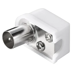 Βύσμα Goobay coaxial 11502, γωνιακό, αρσενικό, λευκό, 10τμχ