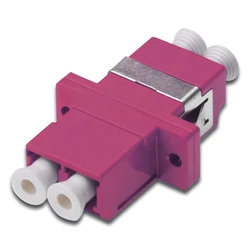 DIGITUS Καλώδια και προσαρμογείς FO Coupler Duplex LC to LC MM OM4 Violet Ceramic Sleeve
