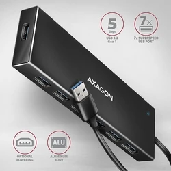 USB Hub Axagon I/O Usb3.2 7Port Flat/1M Hue-F7A