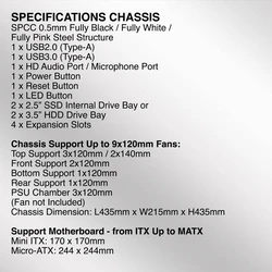 Κουτί Η/Υ Armaggeddon E-Atx Rgb Transparent Fish Tank Gaming Aquaron Xtreme Pink