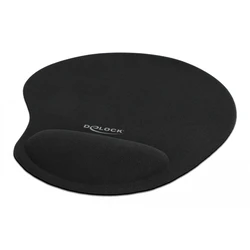 Mousepad Delock 12040 με gel στήριγμα καρπού, 230 x 202mm, μαύρο