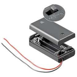 Θήκη Μπαταρίας Goobay με διακόπτη 12443, 2x AA LR6, αδιάβροχη, μαύρη