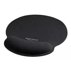 Mousepad Delock 12559 με στήριγμα καρπού, 252 x 227mm, μαύρο