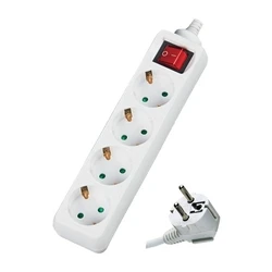 Πολύπριζο με διακόπτη 4 θέσεων 3x1,5mm DMPRO Power(DM104BK)