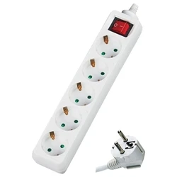 Πολύπριζο με διακόπτη 5 θέσεων 3x1,5mm DMPRO Power(DM105BK)