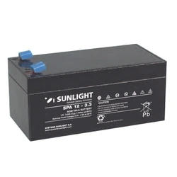 Μπαταρία Μολύβδου SunLight 12V 3.3A Alarm