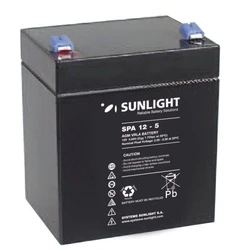 Μπαταρία Μολύβδου SunLight 12V 5A Τετράγωνη 6.3 για UPS