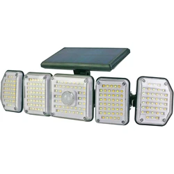 Προβολέας Entac Ηλιακός Τοίχου 2.5W SMD CCT 5 Κεφαλές Φωτοκύτταρο και Τηλεχειριστήριο