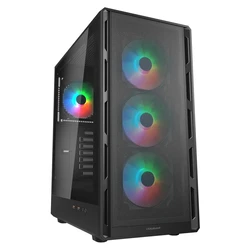 COUGAR Airface Pure RGB Mid Tower Gaming Κουτί Υπολογιστή Μαύρο με RGB