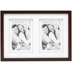 Deknudt S65KQ2 Wooden Wall Photo Frame - 2 openings (10x15 cm), Brown