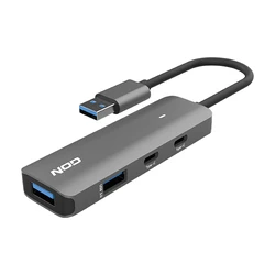 USB Hub Nod αλουμινίου 4 θυρών USB 3.2 Gen 1x1.