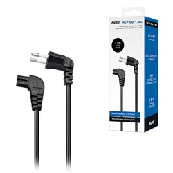 Καλώδιο τροφοδοσίας Nod υπό γωνία 90° Euro αρσενικό - IEC-320-C7 θηλυκό, 1.5m