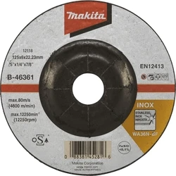 Makita Schruppscheibe 125x6mm INOX (B-46361) - Grinding/Abrasive Disc for Stainless Steel