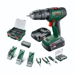 Bosch Κρουστικό Δραπανοκατσάβιδο Μπαταρίας 18V UniversalImpact 06039D4108 (PBA 18V 1.5Ah & 2.5Ah, 46 εξαρτήματα)