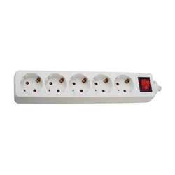 5-Socket Power Strip 1.5 m with Switch White KF-B-05KA