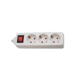 3-Socket Power Strip 3m with On/Off Switch White KF-B-03KA