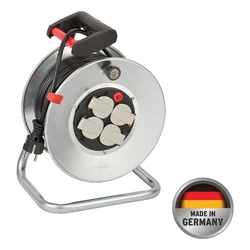 Brennenstuhl Extension Cable Reel - 4-Socket with Covers, 25 m (Model 1195056)