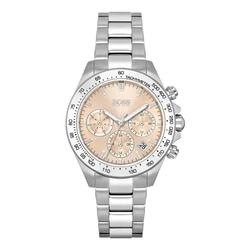Boss Novia Γυναικείο Ρολόι 38mm Χρονογράφος με Ασημί Ατσάλινο Μπρασελέ - 1502615
