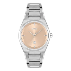 BOSS Γυναικείο Ρολόι 1502670 - Quartz, Διάμετρος 31MM, Ασημί μπρασελέ, Χρυσό καντράν