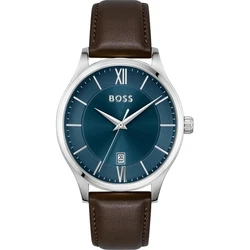 Ανδρικό Ρολόι Boss 1513955 (41mm) Δερμάτινο Λουράκι Καφέ