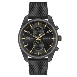 Ανδρικό Ρολόι Boss 1514150 (44mm) Μεταλλικό Μπρασελέ Μαύρο