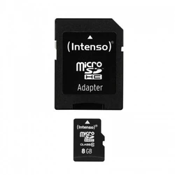 Κάρτα Μνήμης microSDHC 8GB Intenso 12/20 Class 10 +AD