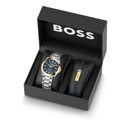 Boss Ανδρικό Ρολόι 41mm Μπαταρίας με Μπλε Ατσάλινο Μπρασελέ 1570191
