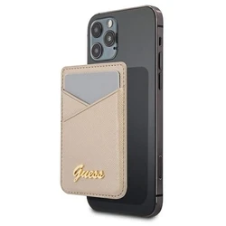 Guess Wallet Card Slot GUWMSSASLGO MagSafe Saffiano gold