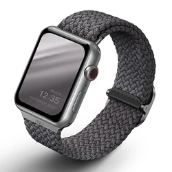 UNIQ Aspen strap Apple Watch 4/5/6/7/SE/8/9/Ultra 44/45/49mm Braided gray/granite grey